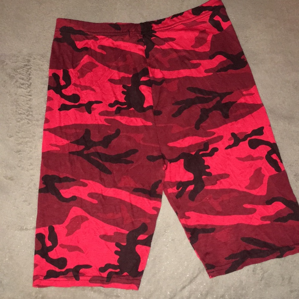 Red Camo Biker Shorts